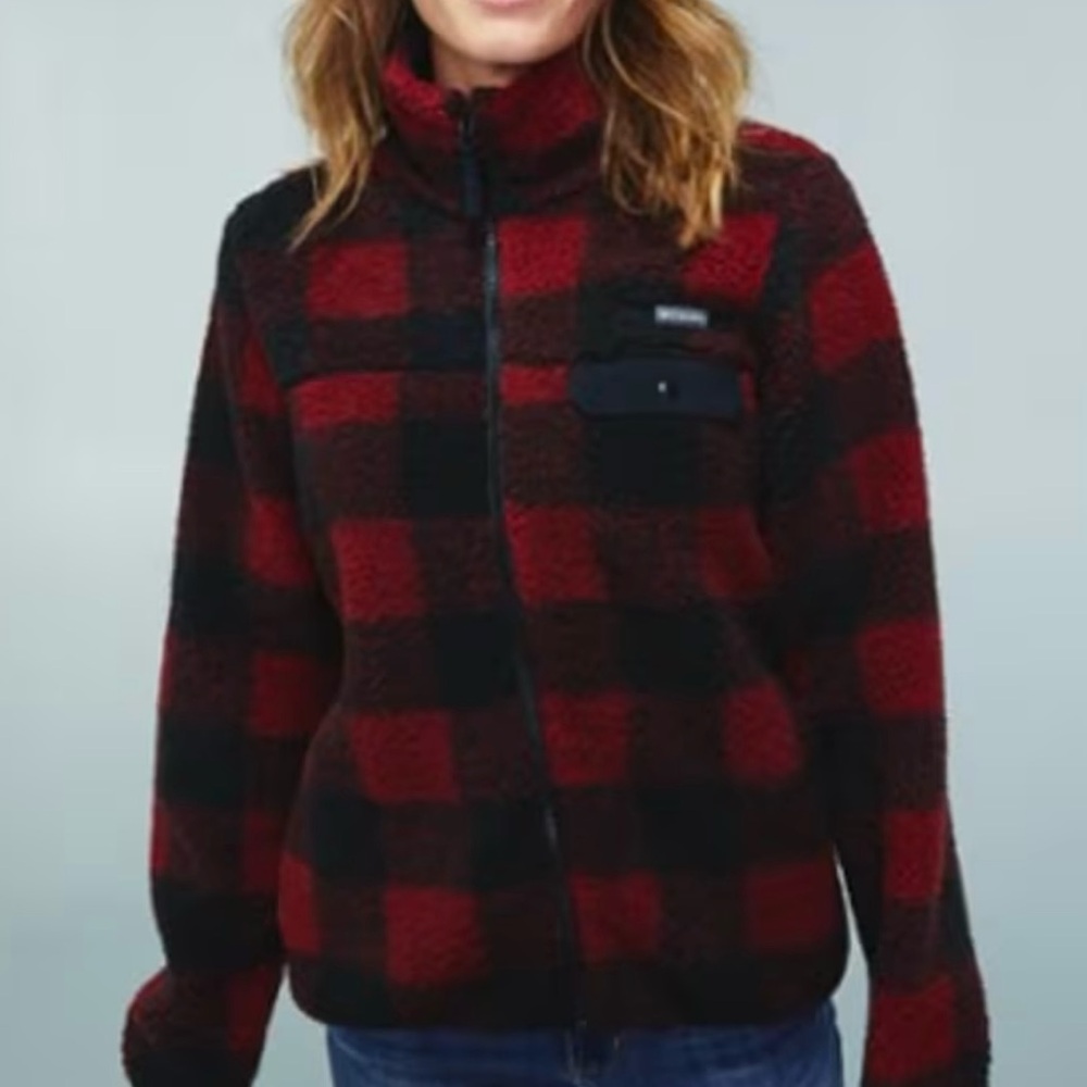 Women's Red and Black Checkered Jacket